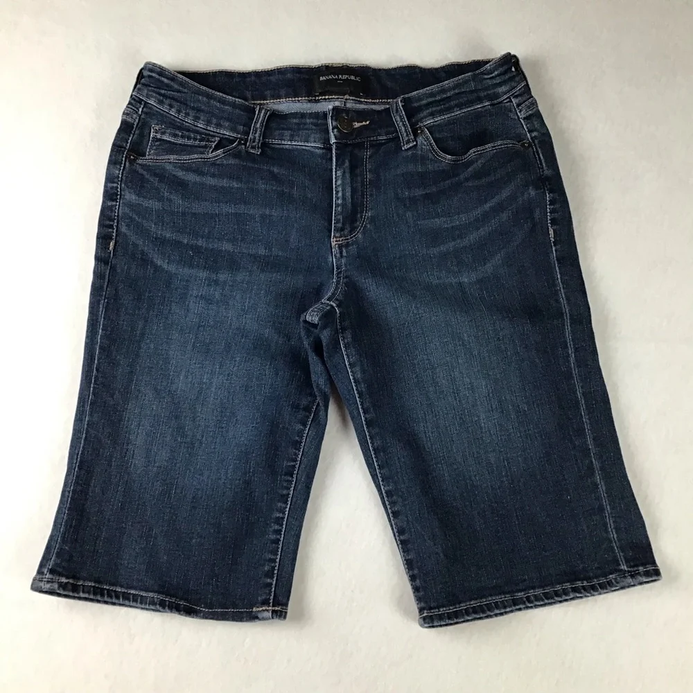 Banana Republic Factory Dark Blue Denim Bermuda Shorts